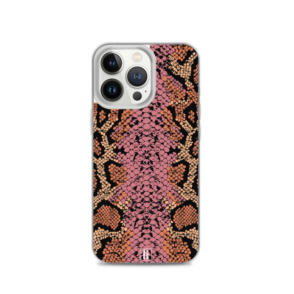 Pink Snake Print iPhone Case