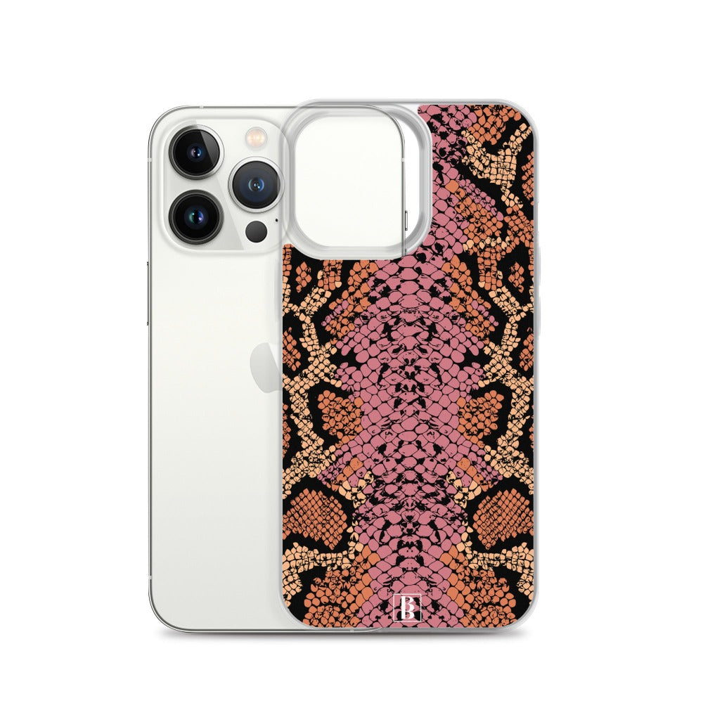 Pink Snake Print iPhone Case