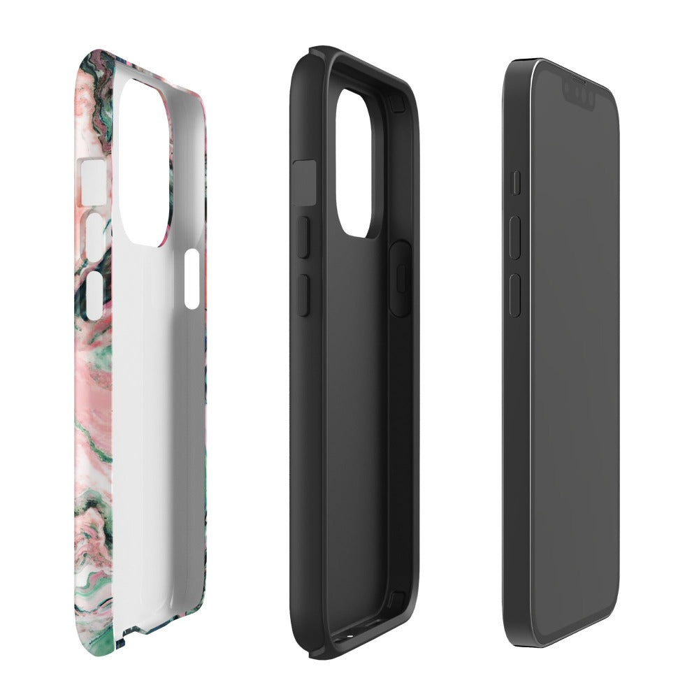Pink Marble Impact Resistant iPhone Case