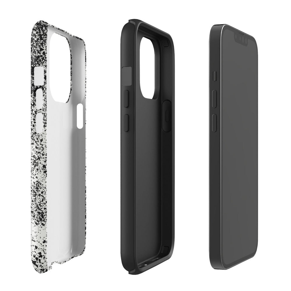 Black and White Speckled Impact Resistant iPhone Case